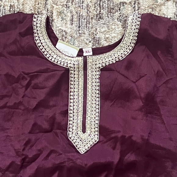 Indian Embroidered Eggplant Purple Outfit - Picture 3 of 5